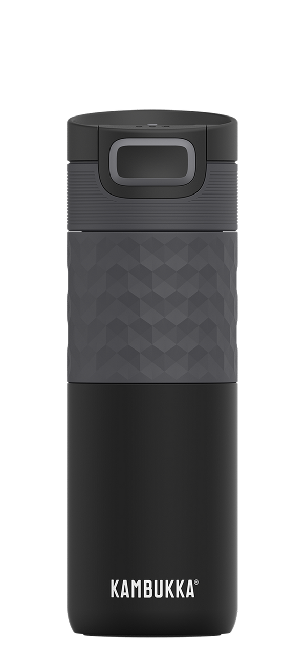 Etna Grip 3-in-1 Snapclean® 500ml Travel Mug Black Steel - with BONUS LID